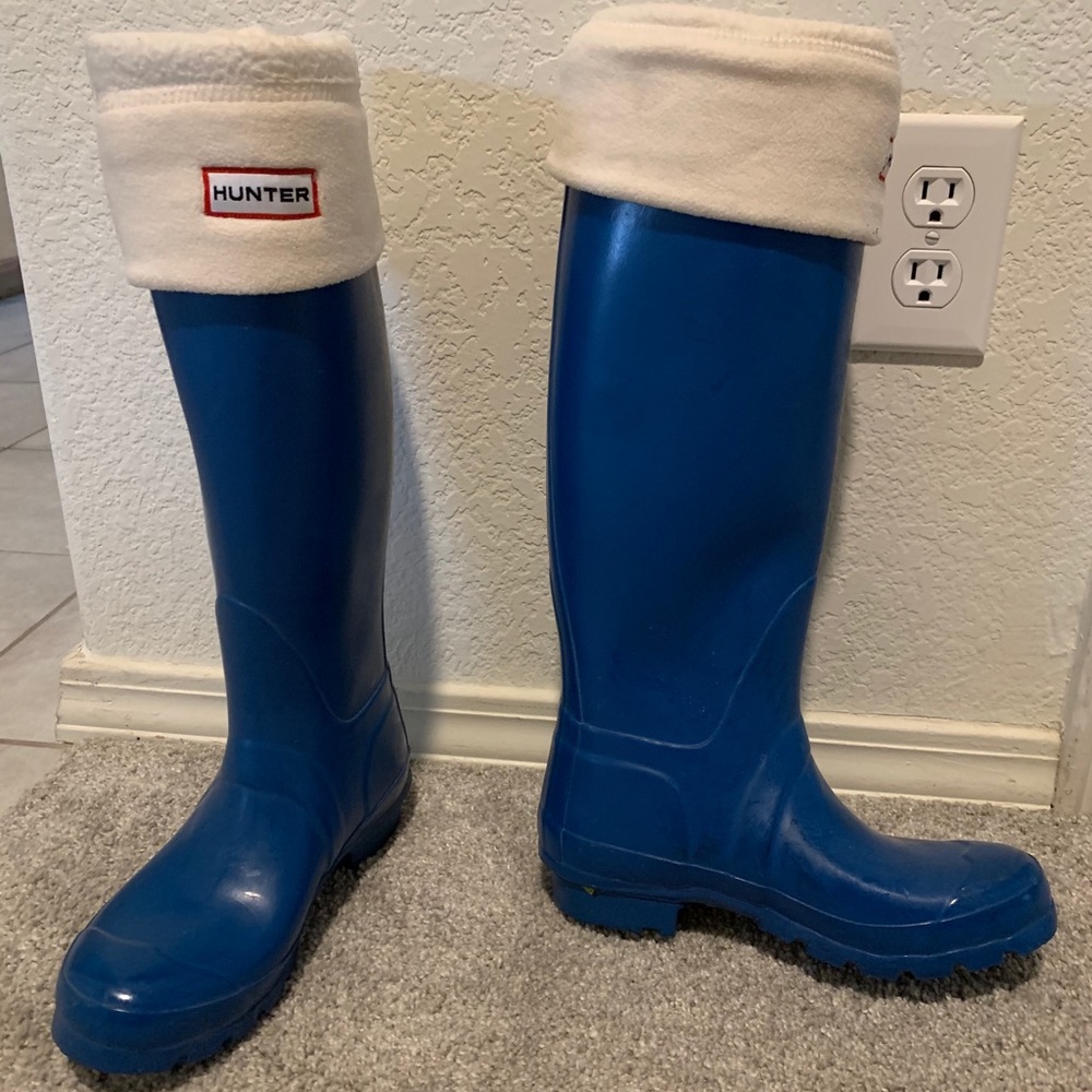 Hunter Blue Rain Boots Size 5